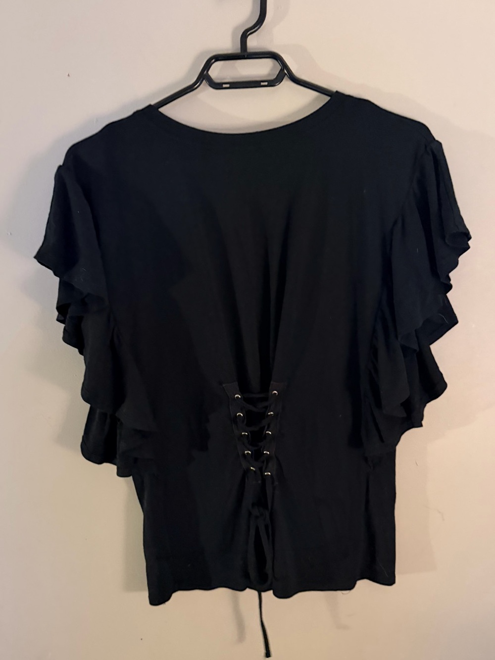 Another Story corset style front tie butterfly sleeve top